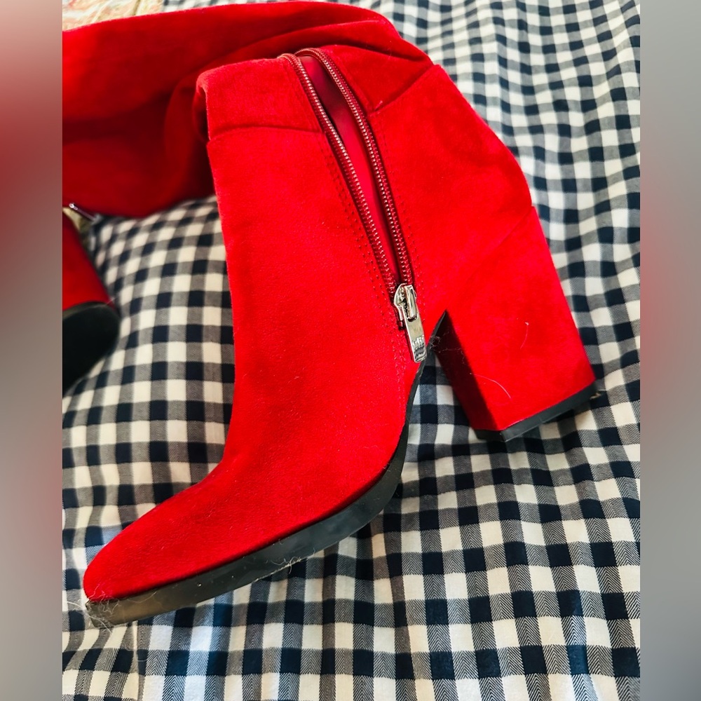 Marc Fisher Red Over-the-Knee Suede Boots 7M